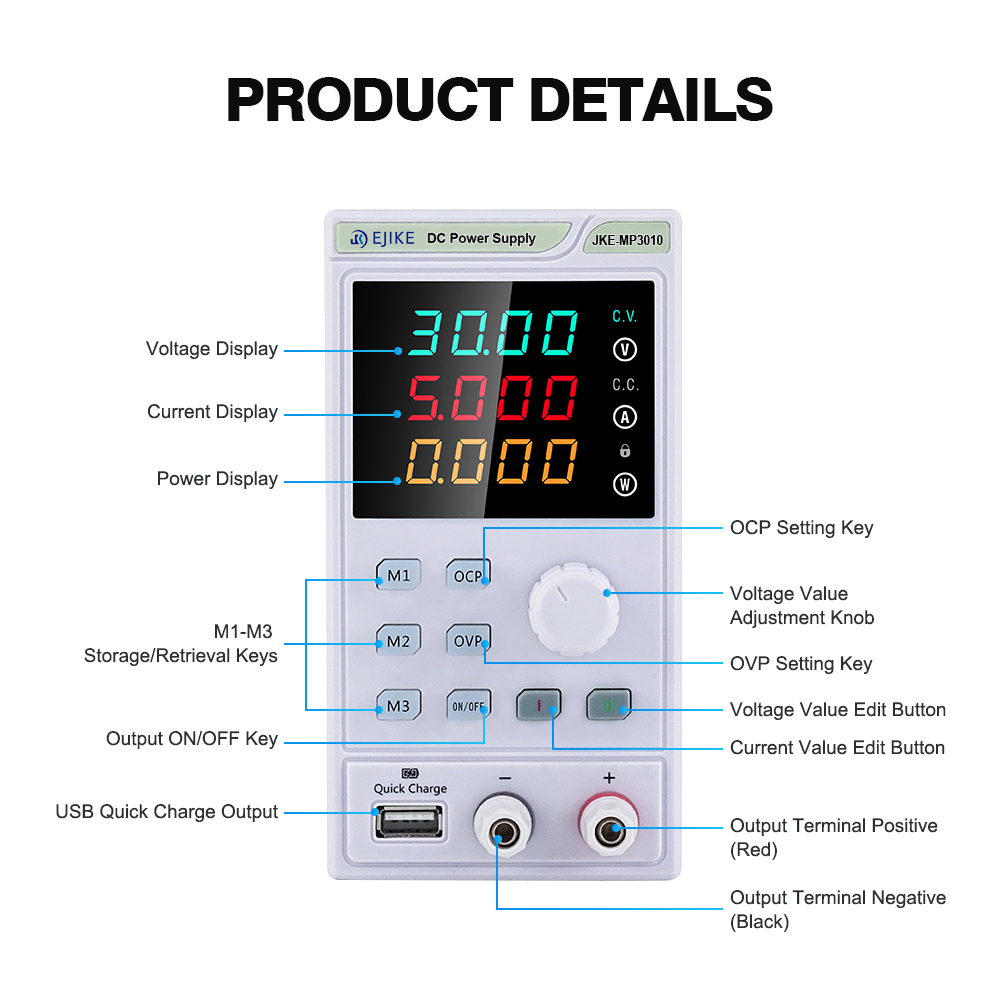 EJIKE DC Power Supply 300W Dap - Programmable Dc Power Supply 60V 10A ulasan dan harga